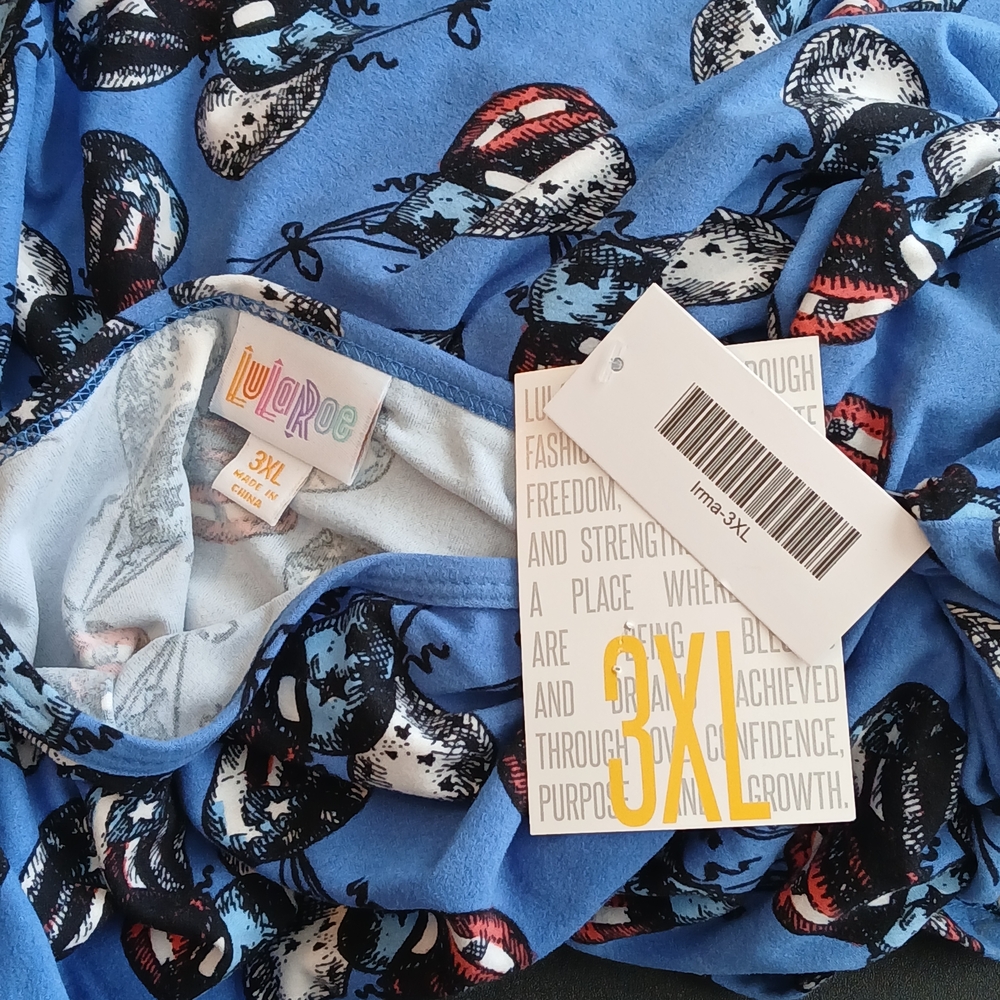 LuLaRoe Red White and Blue Irma With Balloon Print Size 3XL NWT - Picture 3 of 3